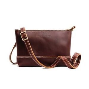 Portland Leather Cognac Brown Smooth Leather Fiesta Crossbody